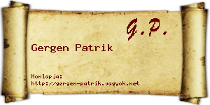 Gergen Patrik névjegykártya
